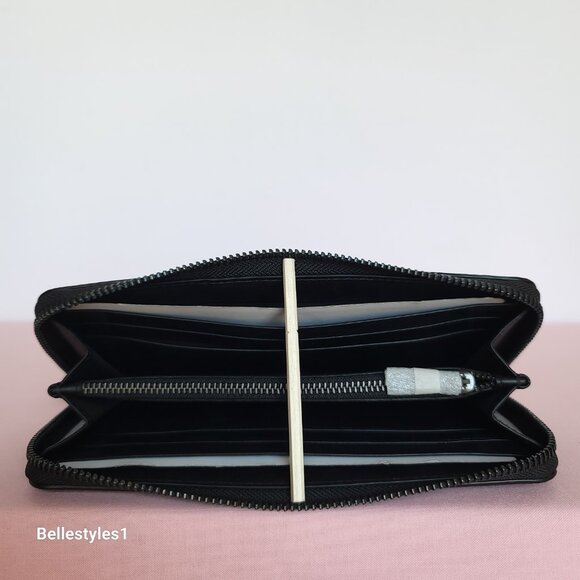 COACH Boxed Slim Accordion Signature Canvas & Leather Wallet w Back-slip pocket⭐ - Picture 15 of 16